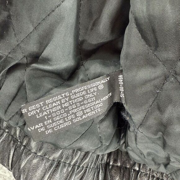 Vintage CITY STREETS Leather Jacket Mens XL Black Full Zip Deep Button Pockets - Picture 13 of 13